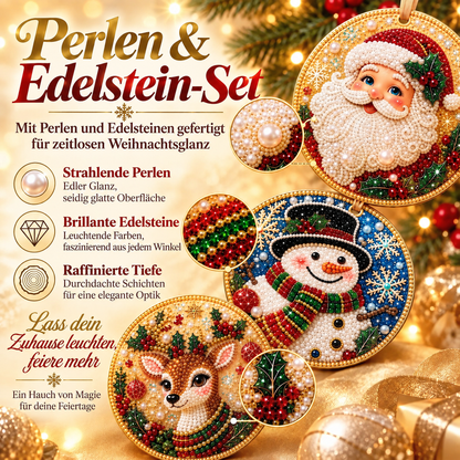 Weihnachtliches Diamond-Painting-Anhänger-Set – Funkelnde DIY-Baumdekoration & kreatives Weihnachtsgeschenk
