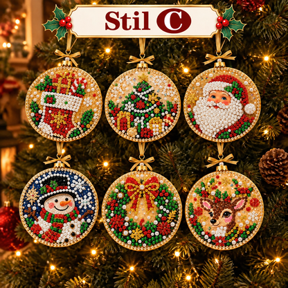 Weihnachtliches Diamond-Painting-Anhänger-Set – Funkelnde DIY-Baumdekoration & kreatives Weihnachtsgeschenk
