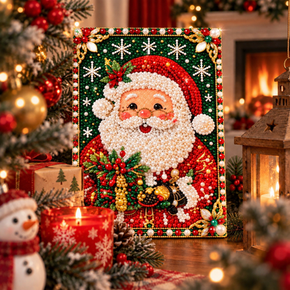 🎅 Weihnachtsmann – Nur für kurze Zeit | Weihnachts-DIY-Diamond-Painting-Set – Funkelnde Hängedeko Weihnachtsgeschenk & kreative Bastelidee für die ganze Familie