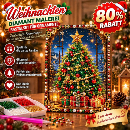 🎄 Weihnachtsbaum – Nur für kurze Zeit | Weihnachts-DIY-Diamond-Painting-Set – Funkelnde Hängedeko Weihnachtsgeschenk & kreative Bastelidee für die ganze Familie